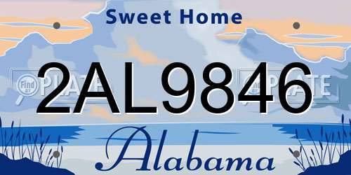 2AL9846 Alabama License Plate