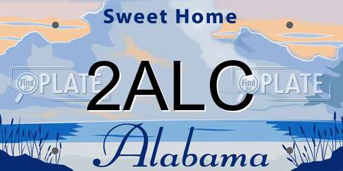 2ALC Alabama License Plate