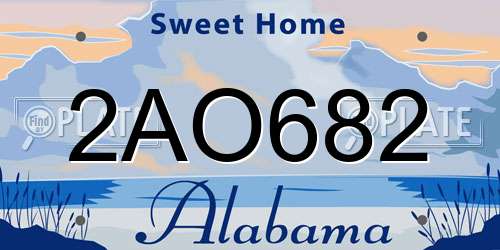 2AO682 Alabama License Plate
