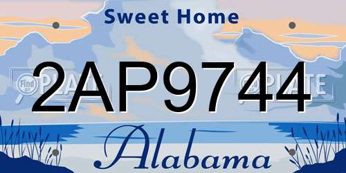2AP9744 Alabama License Plate