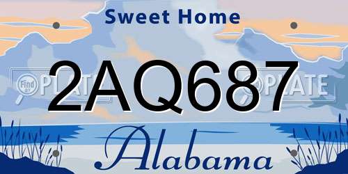 2AQ687 Alabama License Plate