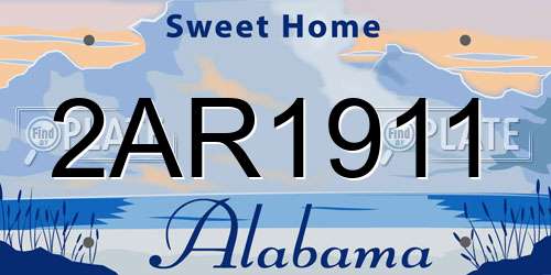 2AR1911 Alabama License Plate