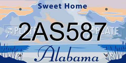 2AS587 Alabama License Plate
