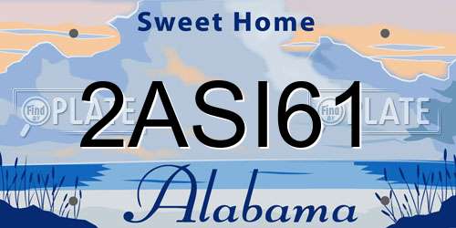 2ASI61 Alabama License Plate