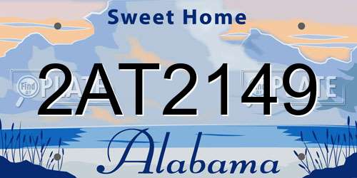 2AT2149 Alabama License Plate