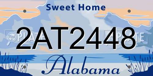2AT2448 Alabama License Plate