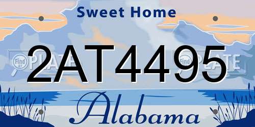 2AT4495 Alabama License Plate