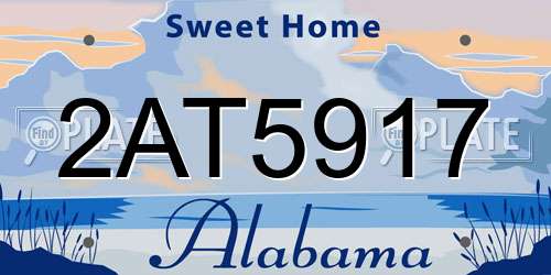 2AT5917 Alabama License Plate