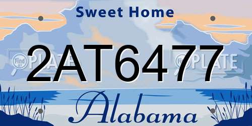 2AT6477 Alabama License Plate