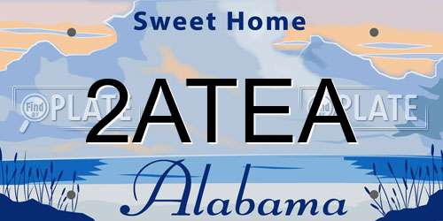 2ATEA Alabama License Plate