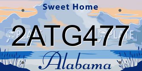 2ATG477 Alabama License Plate