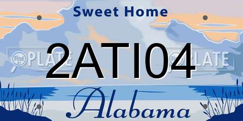 2ATI04 Alabama License Plate