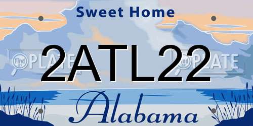 2ATL22 Alabama License Plate