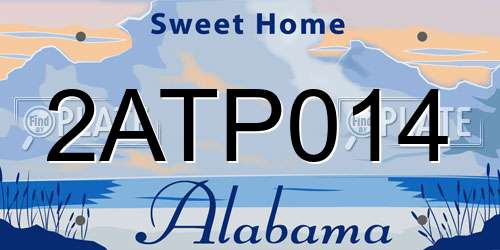 2ATP014 Alabama License Plate