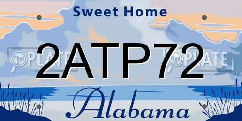 2ATP72 Alabama License Plate