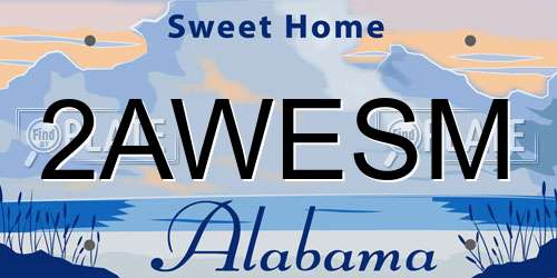 2AWESM Alabama License Plate