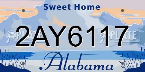 2AY6117 Alabama License Plate