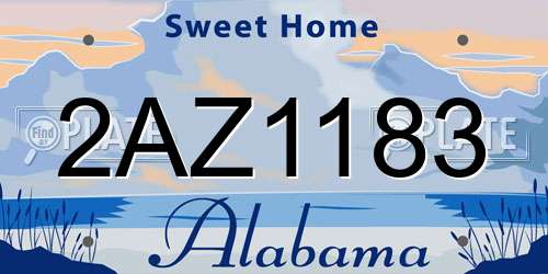 2AZ1183 Alabama License Plate