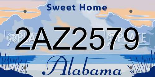 2AZ2579 Alabama License Plate