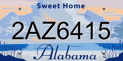 2AZ6415 Alabama License Plate