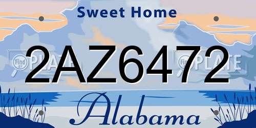 2AZ6472 Alabama License Plate