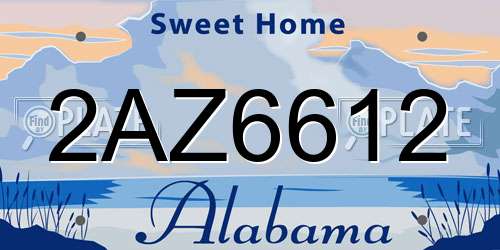 2AZ6612 Alabama License Plate
