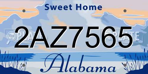 2AZ7565 Alabama License Plate