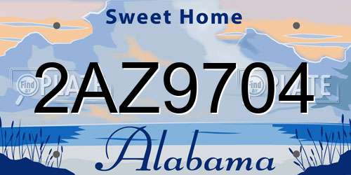 2AZ9704 Alabama License Plate