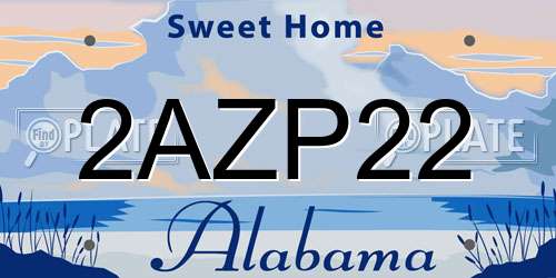 2AZP22 Alabama License Plate