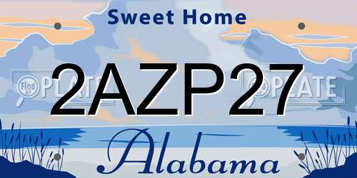 2AZP27 Alabama License Plate