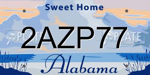 2AZP77 Alabama License Plate