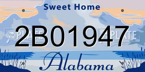 2B01947 Alabama License Plate