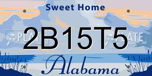 2B15T5 Alabama License Plate