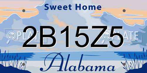 2B15Z5 Alabama License Plate