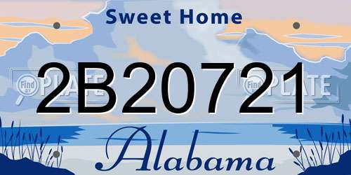 2B20721 Alabama License Plate