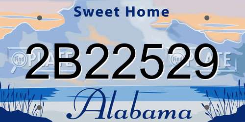 2B22529 Alabama License Plate