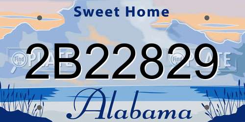 2B22829 Alabama License Plate