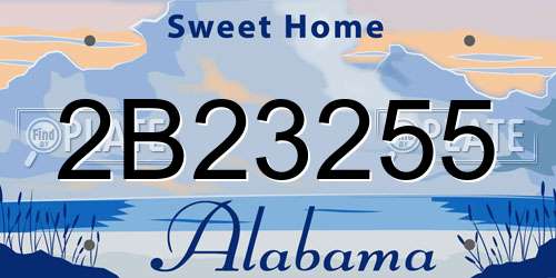 2B23255 Alabama License Plate