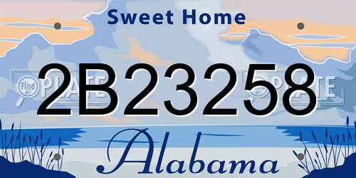 2B23258 Alabama License Plate