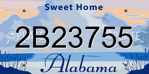 2B23755 Alabama License Plate