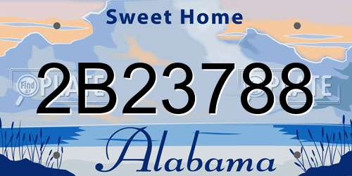 2B23788 Alabama License Plate