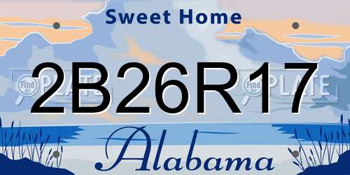 2B26R17 Alabama License Plate