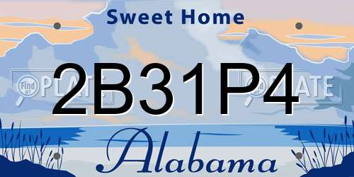 2B31P4 Alabama License Plate