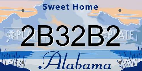 2B32B2 Alabama License Plate