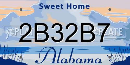 2B32B7 Alabama License Plate