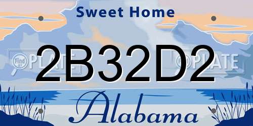 2B32D2 Alabama License Plate