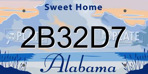 2B32D7 Alabama License Plate