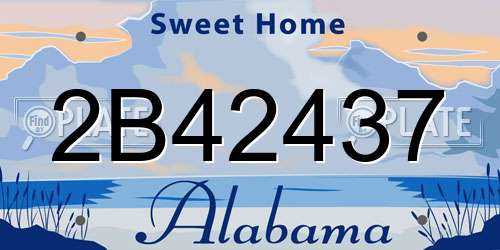 2B42437 Alabama License Plate