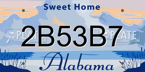 2B53B7 Alabama License Plate