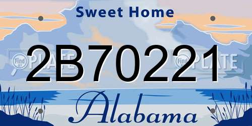 2B70221 Alabama License Plate